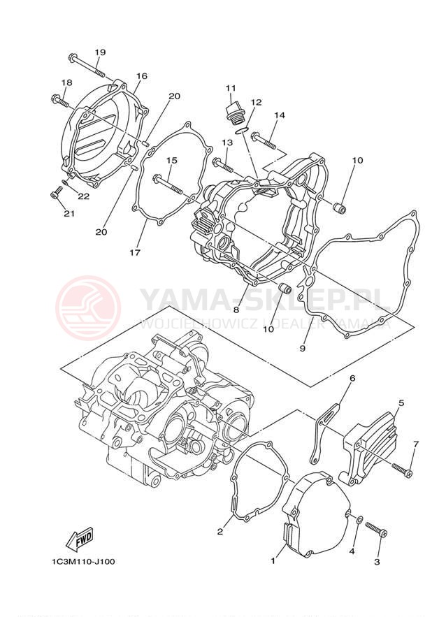 Schemat "Pokrywa silnika" do Yamaha YZ125 YZ125Z