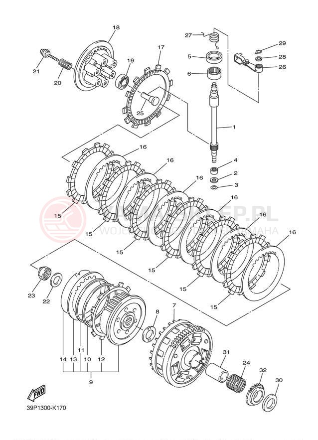 Schemat "sprzęgło" do Yamaha FZ8 FZ8NDC/FZ8ND