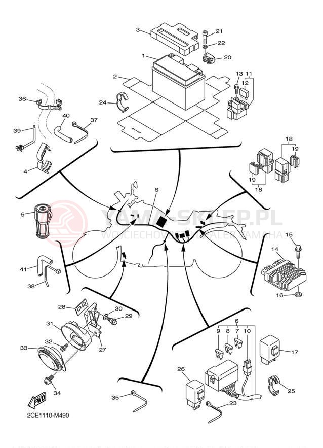 Schemat "układ elektryczny" do Yamaha VMAX VMX17D/VMX17DC