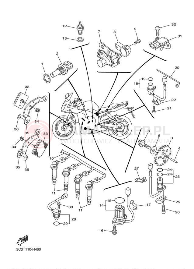 Schemat "układ elektryczny" do Yamaha FZ1 FZS10D/FZS10DC