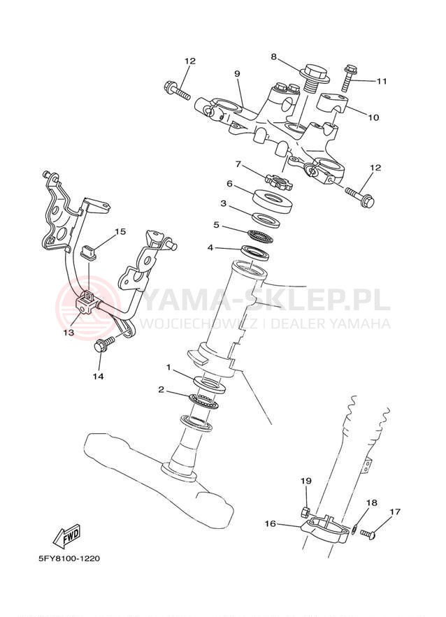 Schemat "Półki zawieszenia" do Yamaha TW200 TW200D1/TW200D1C