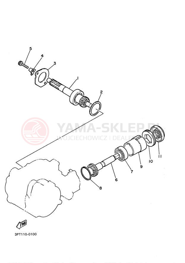 Schemat "Skrzynia biegów " do Yamaha PW50 PW50R