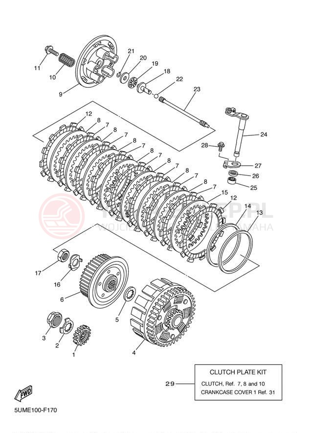 Schemat "sprzęgło" do Yamaha WR250F WR250FY