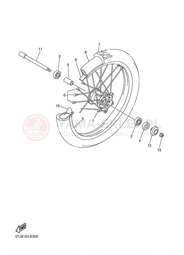 Schemat "Koło przód" do Yamaha WR250F WR250FA