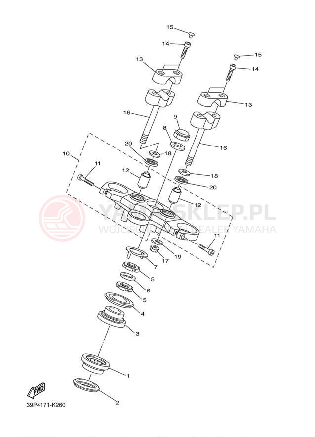 Schemat "Półki zawieszenia" do Yamaha FZ8 FZ8NBG/FZ8NBCG