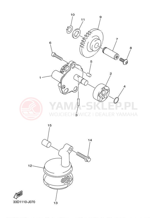 Schemat "Pompa olejowa" do Yamaha YZ450F YZ450FDW/YZ450FDL