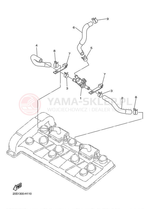 Schemat "System odbioru powietrza" do Yamaha FZ6R FZ6RZCB/FZ6RZB