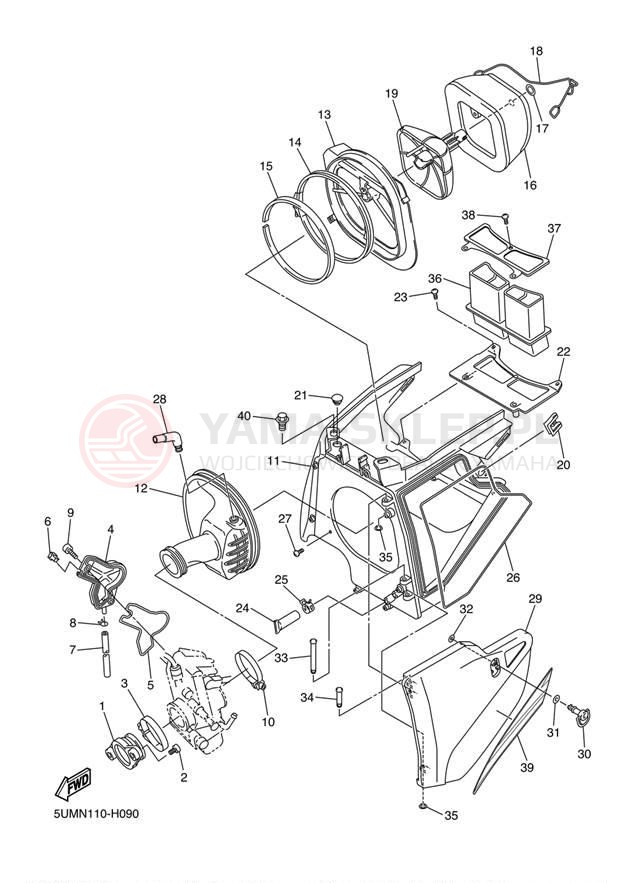 Schemat "Wtrysk paliwa" do Yamaha WR250F WR250FY