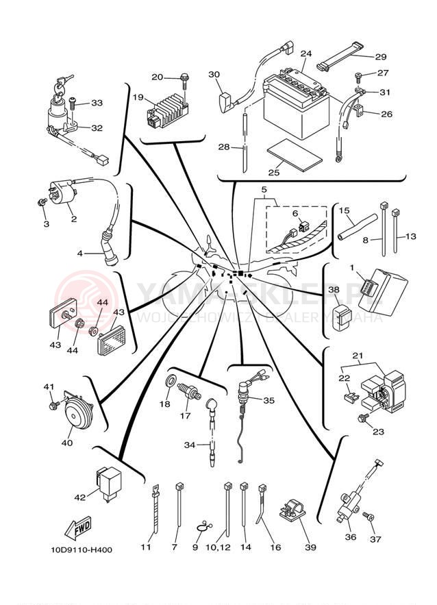 Schemat "układ elektryczny" do Yamaha TW200 TW200D1/TW200D1C