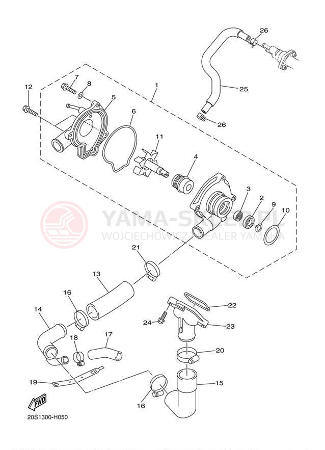 Schemat "Pompa wody" do Yamaha FZ6R FZ6RDW/FZ6RDCW