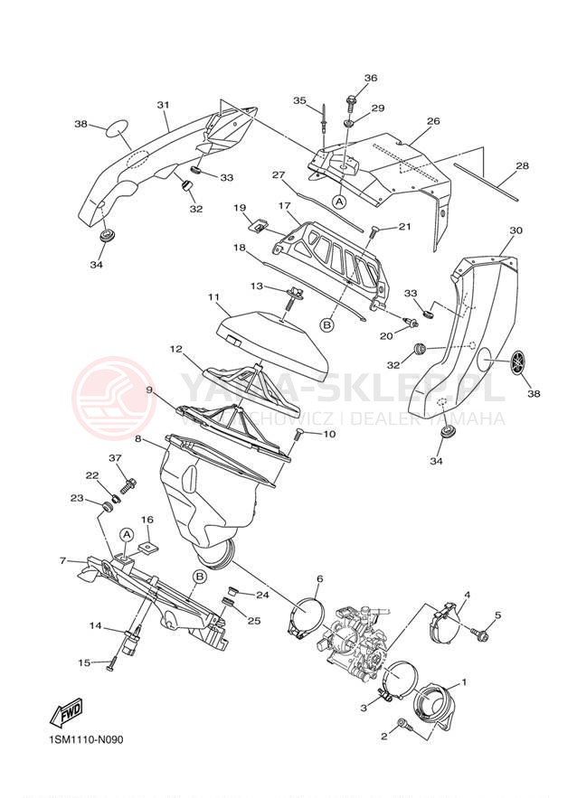 Schemat "Wtrysk paliwa" do Yamaha YZ250FE YZ250FEL/YZ250FEW