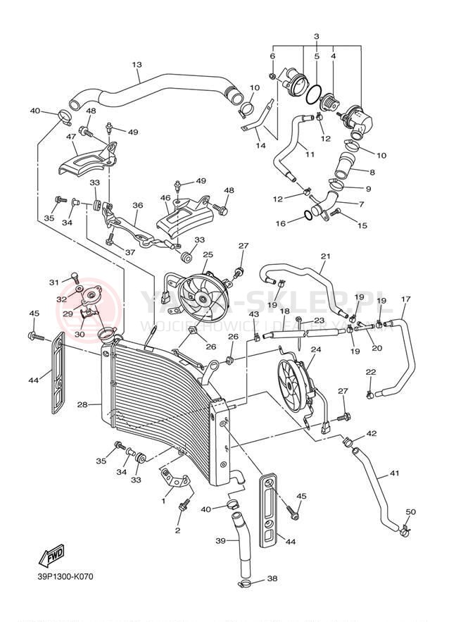 Schemat "Układ chlodzenia" do Yamaha FZ8 FZ8NACB/FZ8NAB