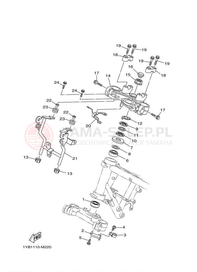 Schemat "Półki zawieszenia" do Yamaha XT250 XT250DC/XT250D