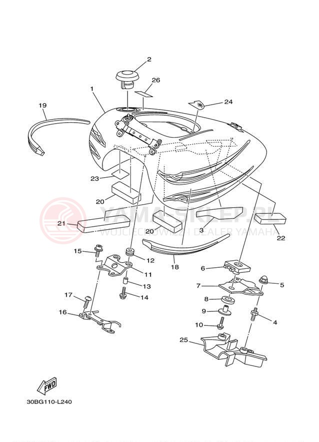 Schemat "zbiornik paliwa" do Yamaha RAIDER XV19CBCS/XV19CBS