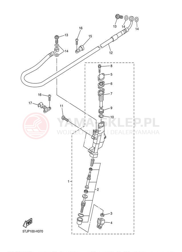 Schemat "Pompa hamulcowa tył" do Yamaha WR250F WR250FA