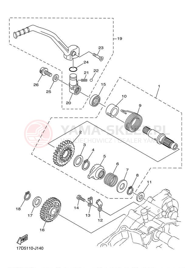 Schemat "rozrusznik" do Yamaha YZ250F YZ250FAB/YZ250FAL