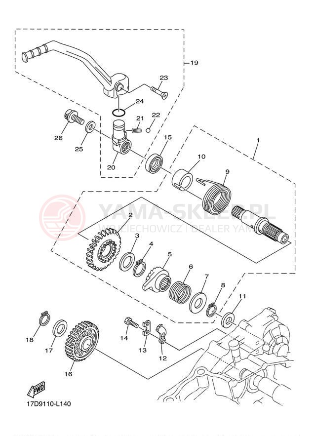 Schemat "rozrusznik" do Yamaha YZ250FB YZ250FBW/YZ250FBL