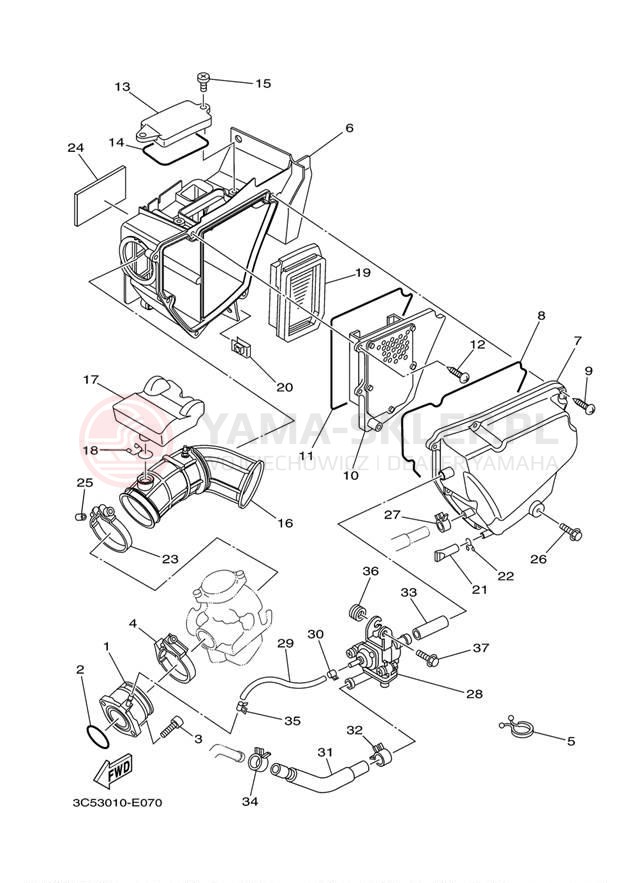 Schemat "Wtrysk paliwa" do Yamaha XT250 XT250ZC/XT250Z