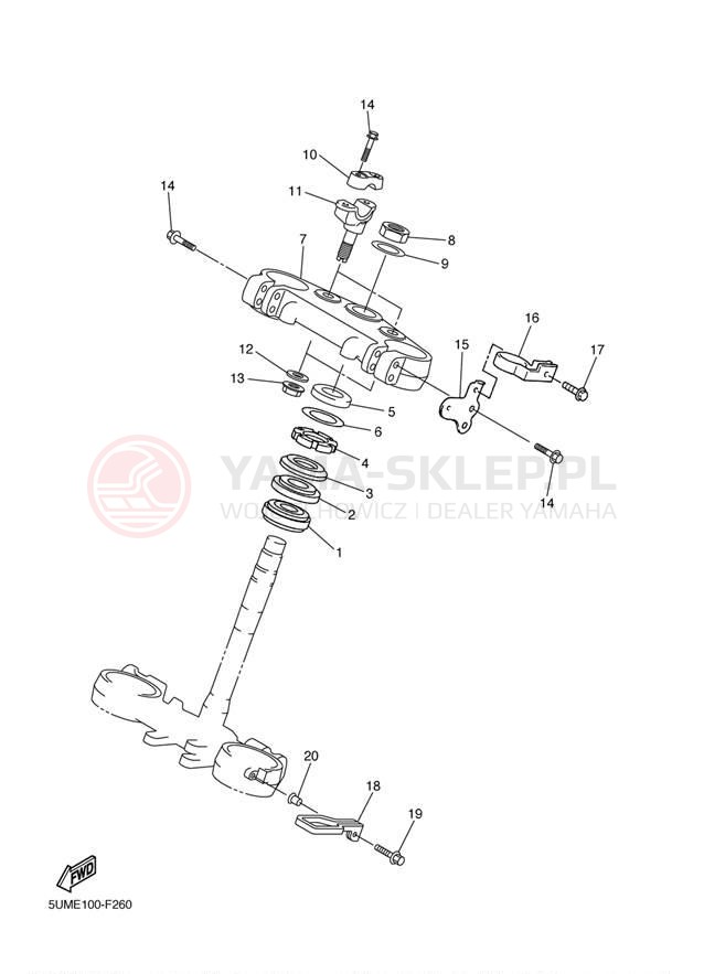 Schemat "Półki zawieszenia" do Yamaha WR250F WR250FY