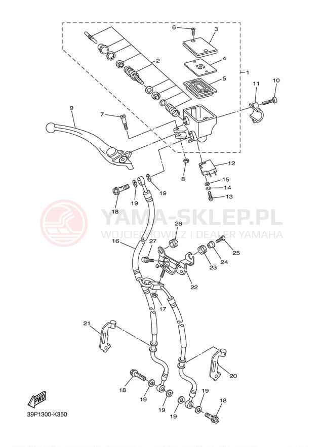 Schemat "Pompa hamulcowa przednia" do Yamaha FZ8 FZ8NDC/FZ8ND