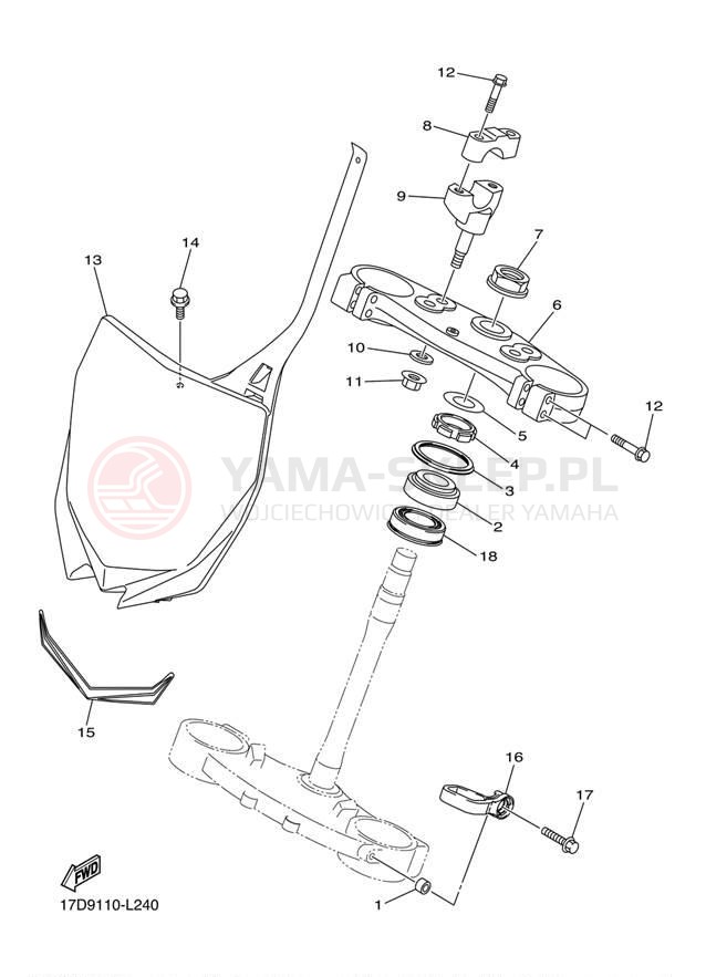 Schemat "Półki zawieszenia" do Yamaha YZ250FB YZ250FBW/YZ250FBL