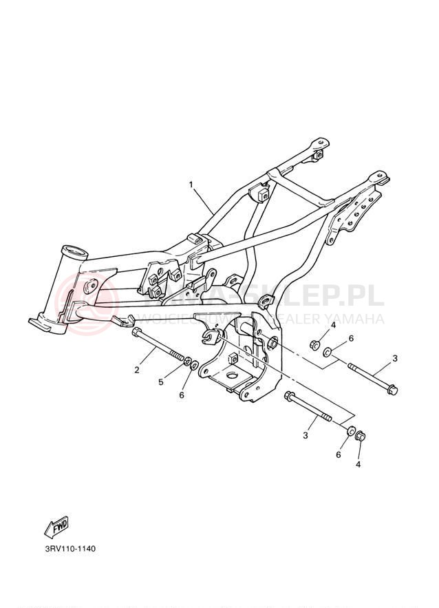 Schemat "rama" do Yamaha PW80 PW80R