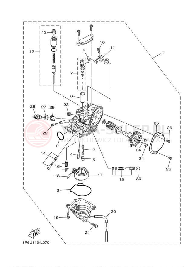 Schemat "Gaźnik" do Yamaha TTR50E TTR50EB