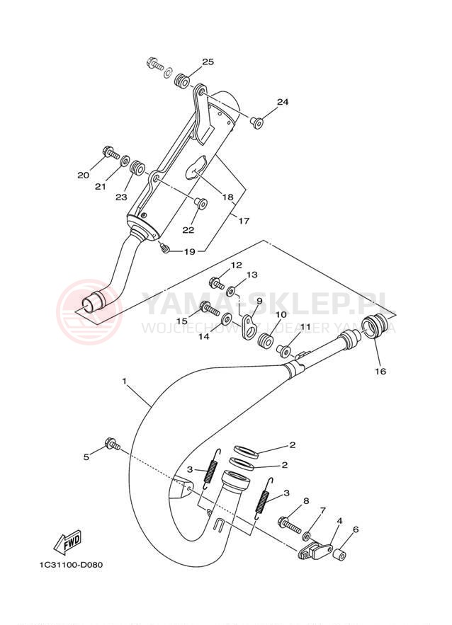 Schemat "Wydech końcowy" do Yamaha YZ125 YZ125Z