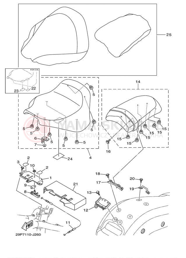 Schemat "siedzenie" do Yamaha RAIDER SCL XV19SCLDC/XV19SCLD