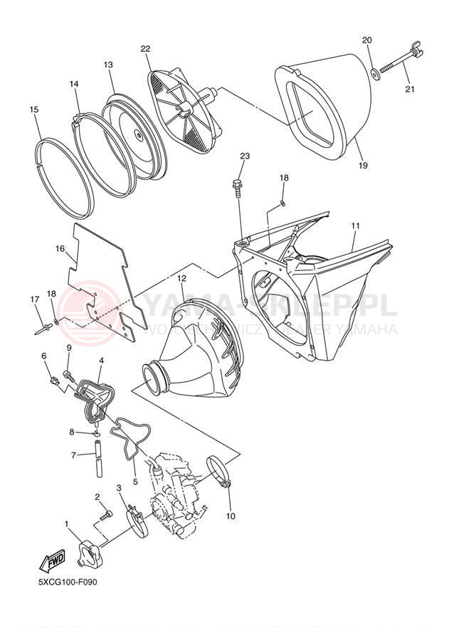 Schemat "Wtrysk paliwa" do Yamaha YZ250F YZ250FYW/YZ250FYL