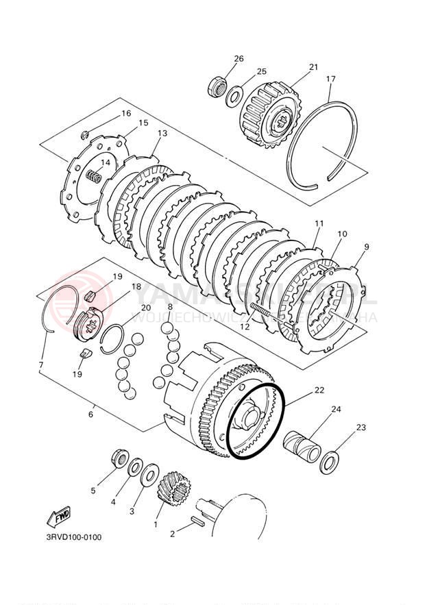 Schemat "sprzęgło" do Yamaha PW80 PW80R