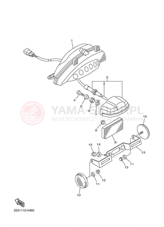 Schemat "lampa tył" do Yamaha VMAX VMX17ACG/VMX17AG