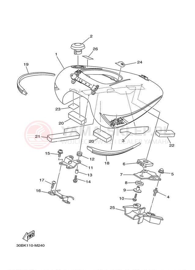 Schemat "zbiornik paliwa" do Yamaha RAIDER XV19CDCB/XV19CDB