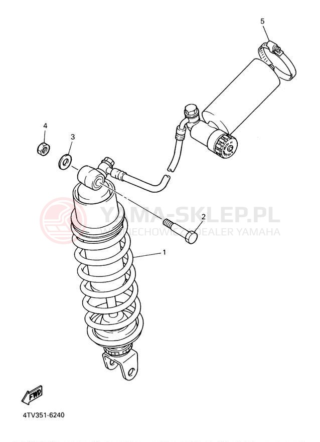 Schemat "zawieszenie tył" do Yamaha YZF600R YZF600RS/YZF600RSC