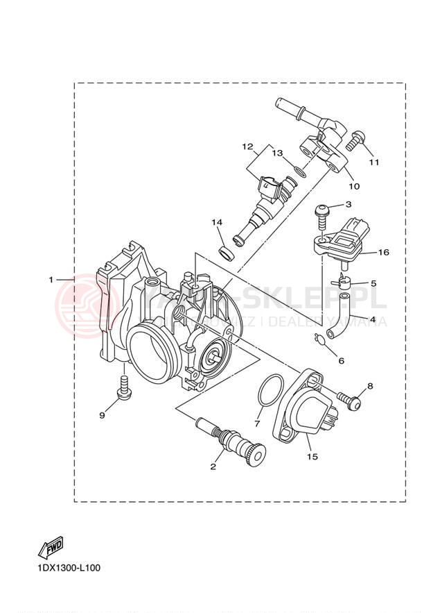 Schemat "Wtrysk paliwa" do Yamaha WR450F WR450FE