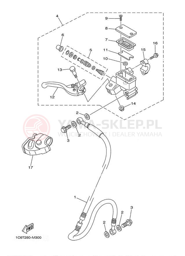 Schemat "Pompa hamulcowa przednia" do Yamaha TTR230 TTR230D
