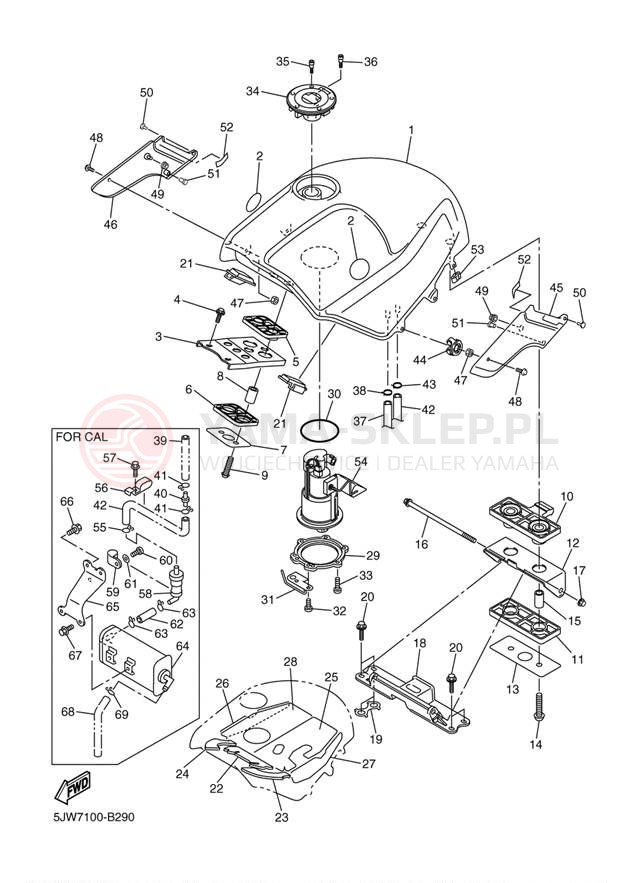 Schemat "zbiornik paliwa" do Yamaha FJR1300 FJR1300RC/FJR1300R