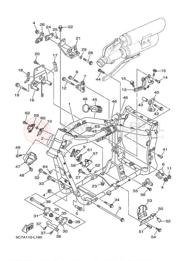Schemat "rama" do Yamaha RAIDER SCL XV19SCLDC/XV19SCLD