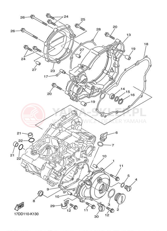 Schemat "Pokrywa silnika" do Yamaha YZ250F YZ250FAB/YZ250FAL