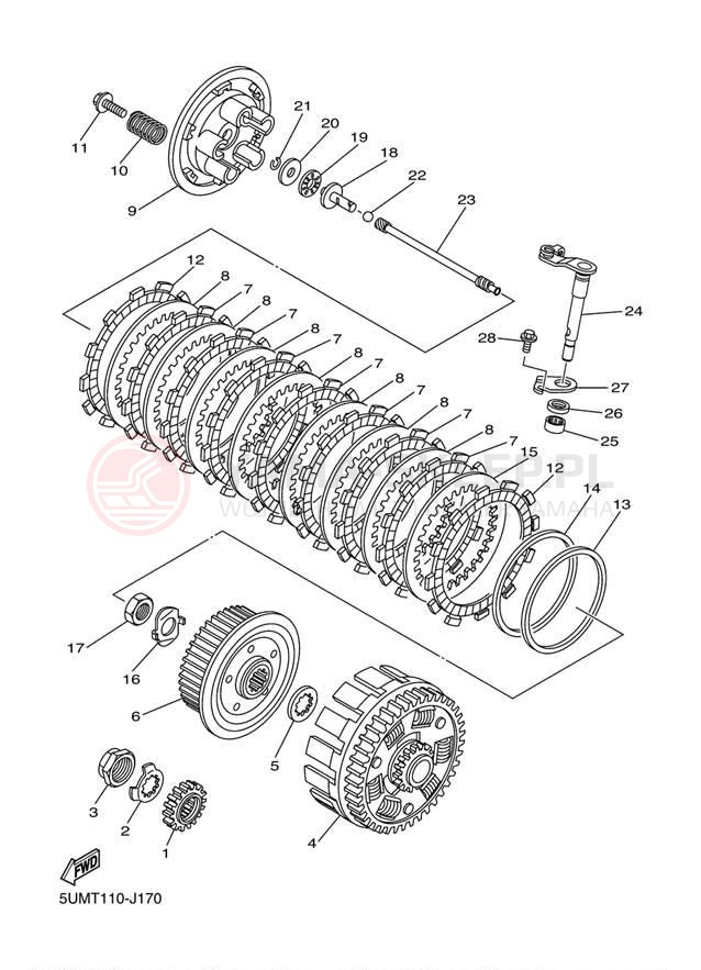 Schemat "sprzęgło" do Yamaha WR250F WR250FD