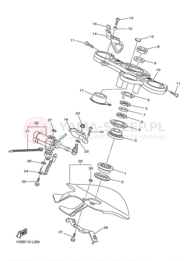 Schemat "Półki zawieszenia" do Yamaha YZF-R1 YZFR1BW/YZFR1BCW