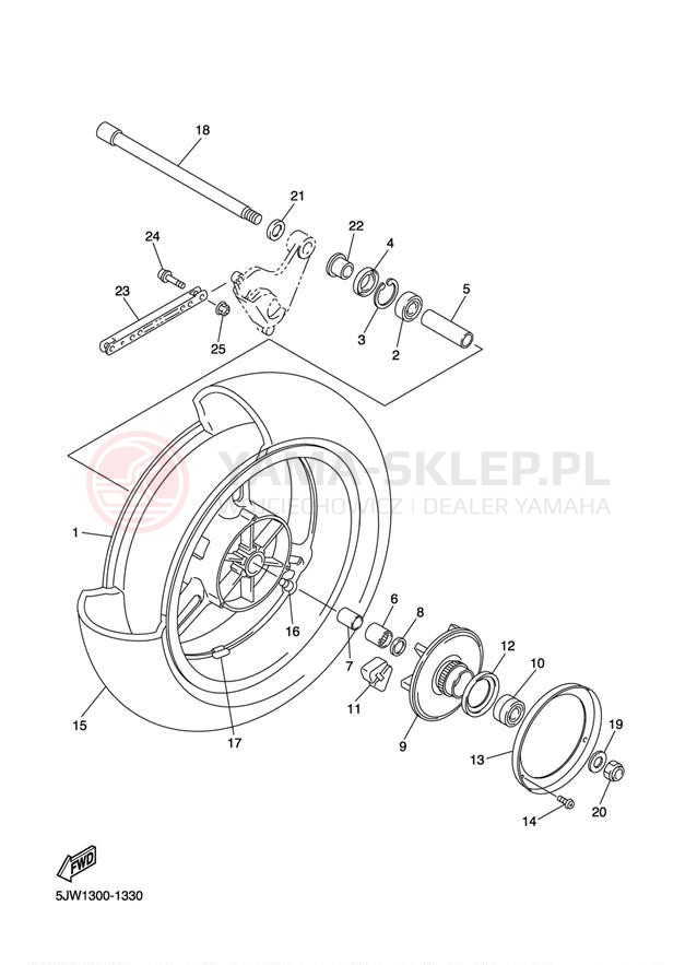 Schemat "Koło tył" do Yamaha FJR1300 FJR1300RC/FJR1300R