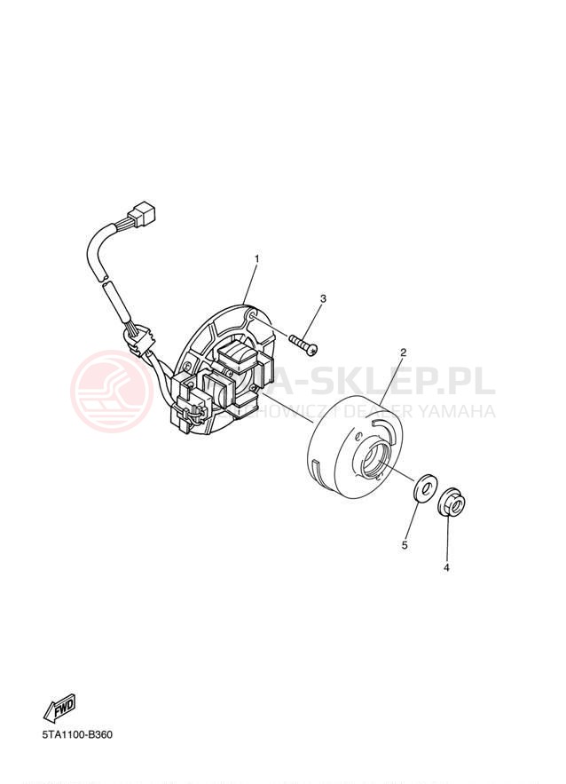 Schemat "prądnica" do Yamaha YZ250F YZ250FAB/YZ250FAL