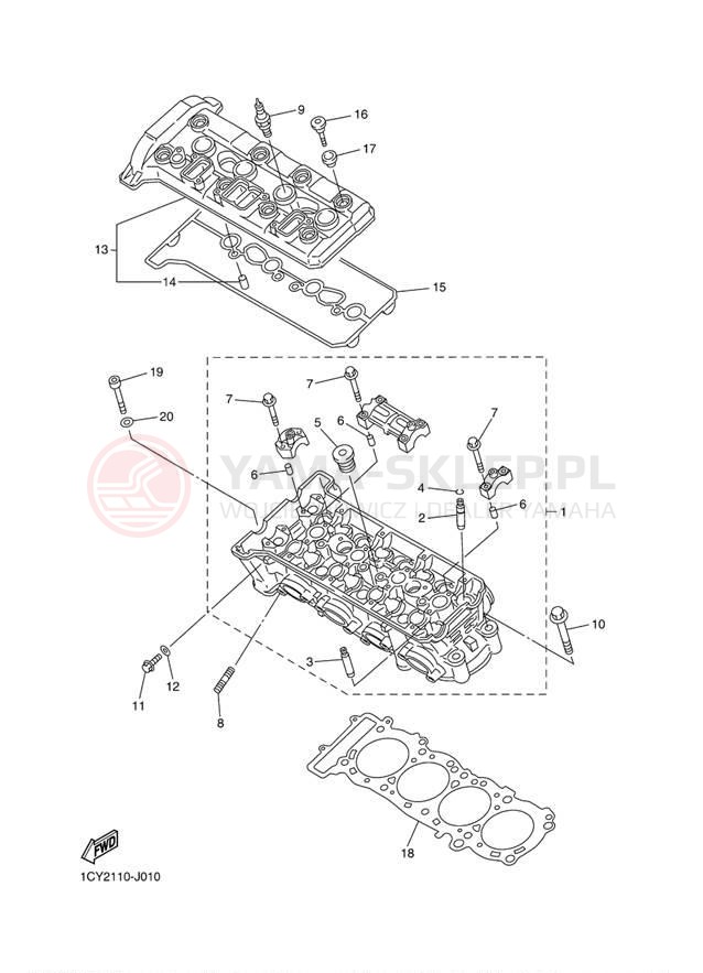 Schemat "cylinder" do Yamaha FJR1300A FJR13AACS/FJR13AAS