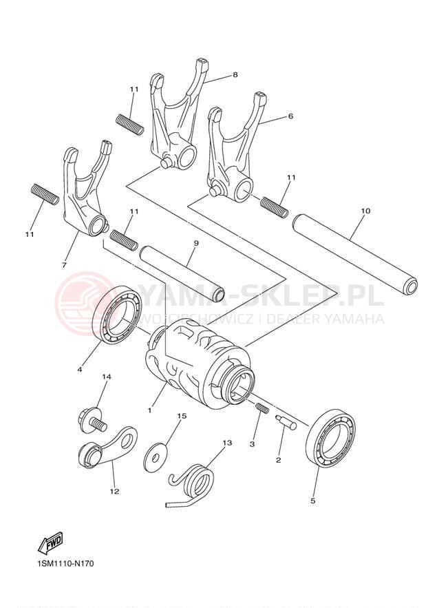 Schemat "Wodziki, automat" do Yamaha YZ250FE YZ250FEL/YZ250FEW