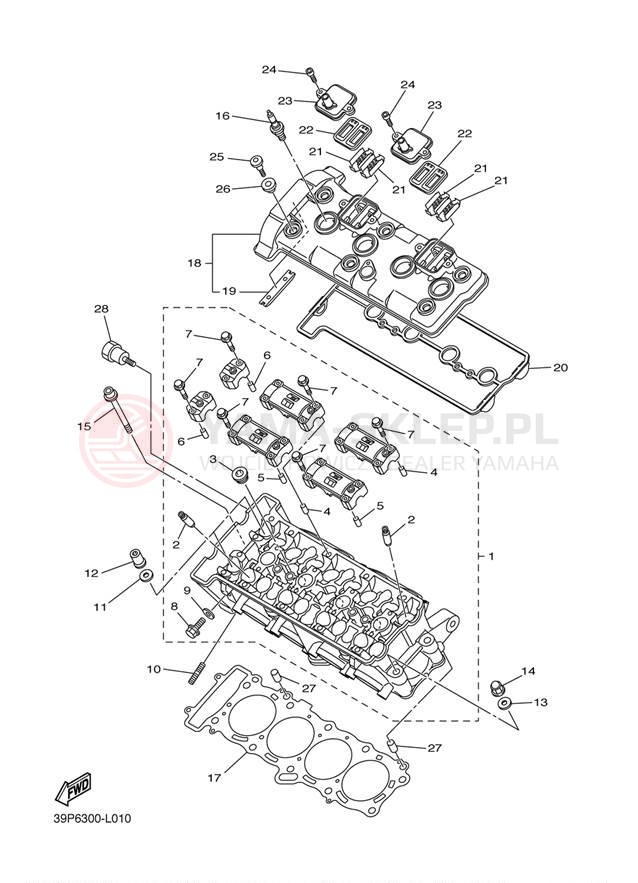Schemat "głowica" do Yamaha FZ8 FZ8NBG/FZ8NBCG