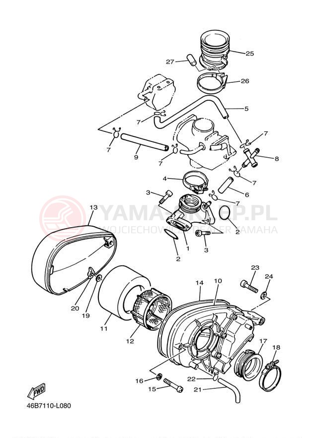 Schemat "Wtrysk paliwa" do Yamaha V STAR 250 XV250D/XV250DC
