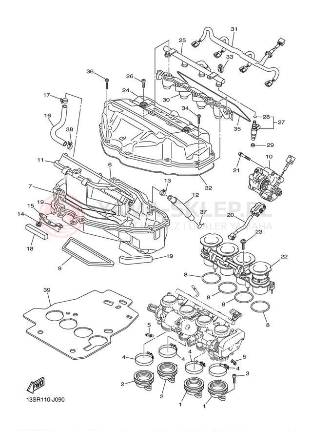 Schemat "Wtrysk paliwa" do Yamaha YZFR6 YZFR6BCW/YZFR6BW