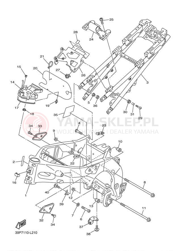 Schemat "rama" do Yamaha FZ8 FZ8NDC/FZ8ND