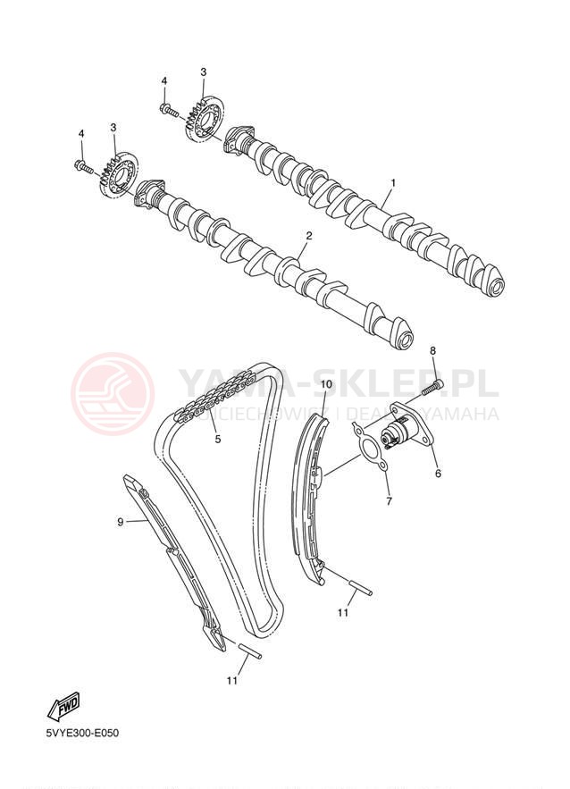 Schemat "Rozrząd - łańcuszek" do Yamaha FZ1 FZS10BW/FZS10BCW